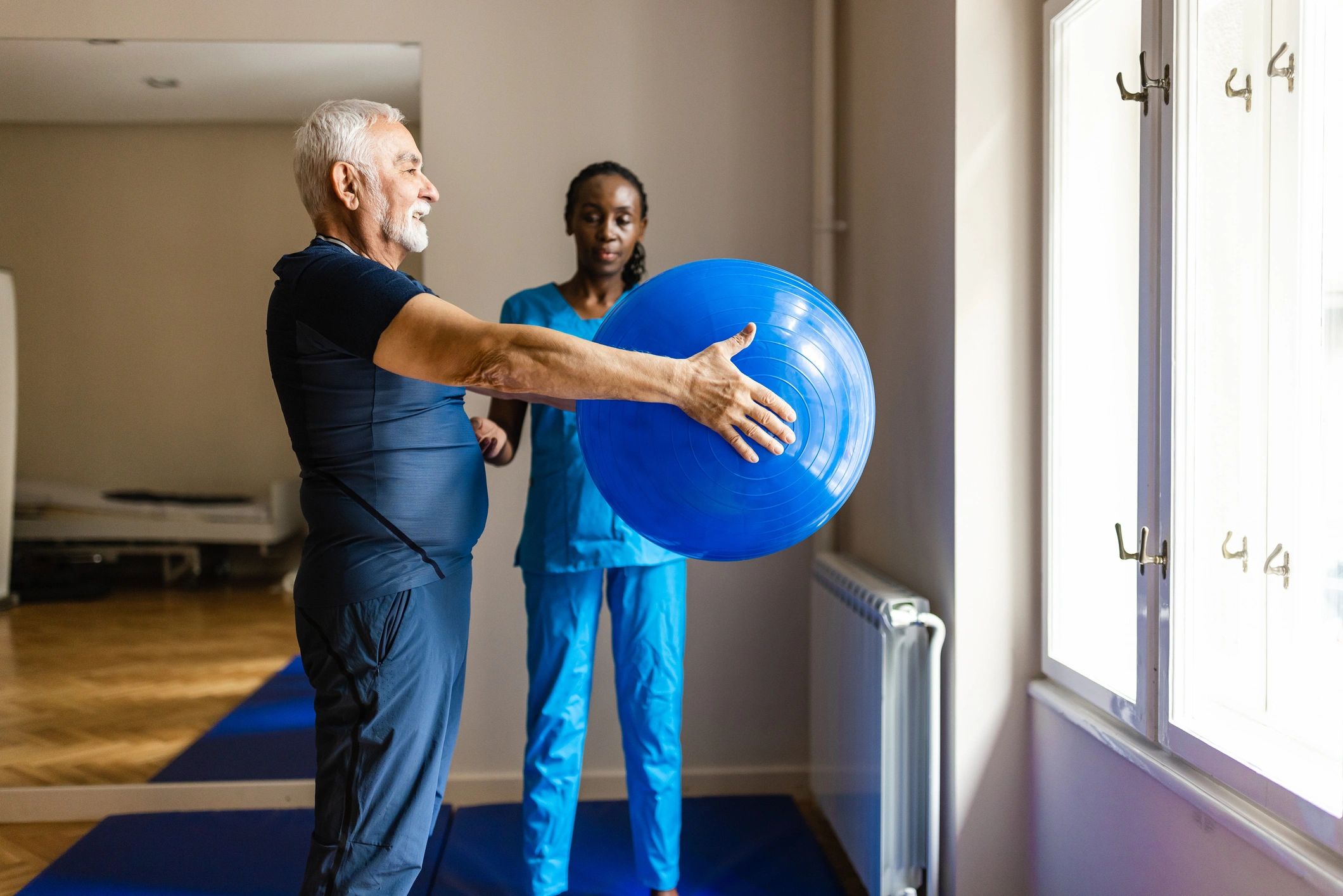 Senior woman working with occupational therapist