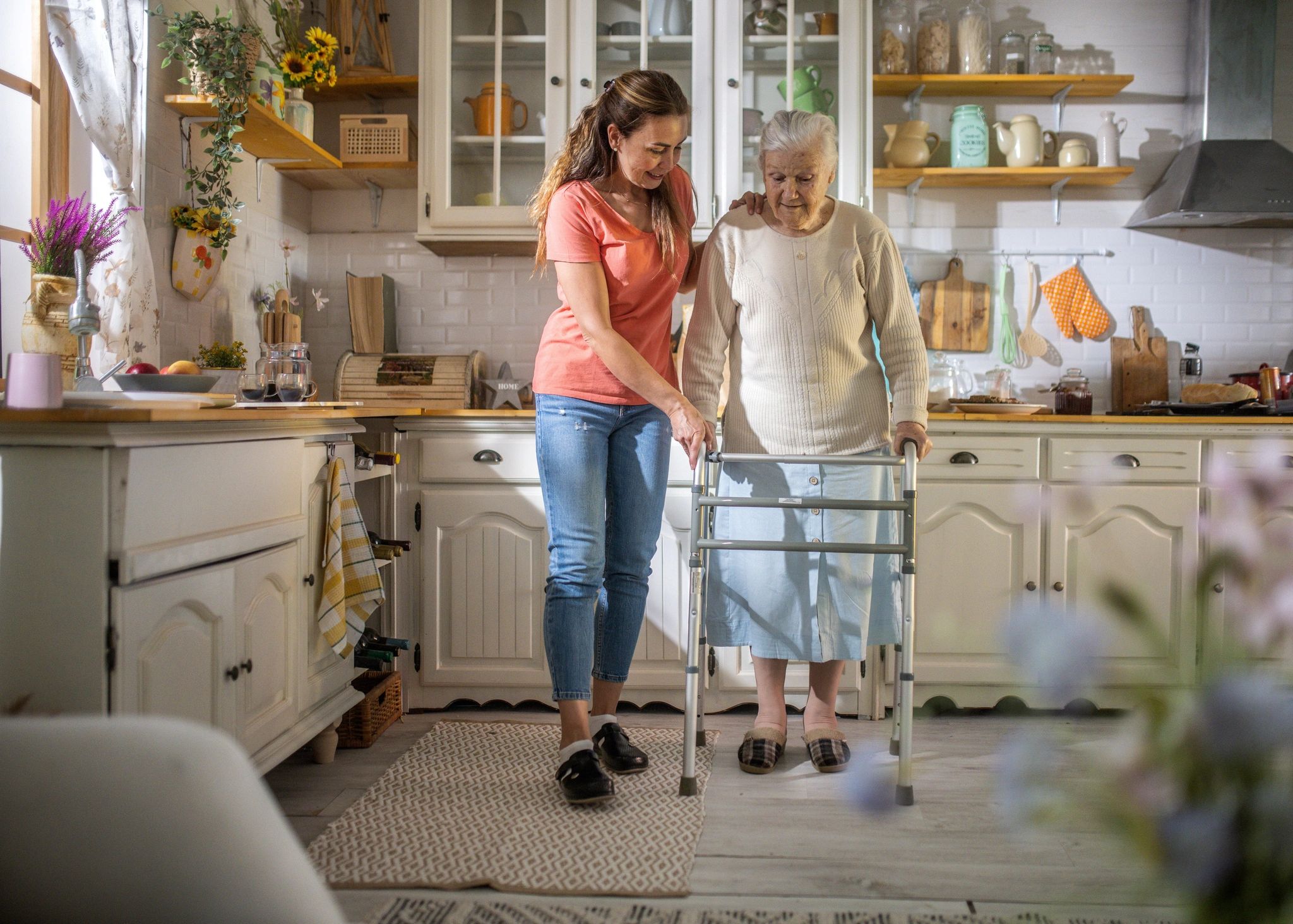 Elderly residents in care home