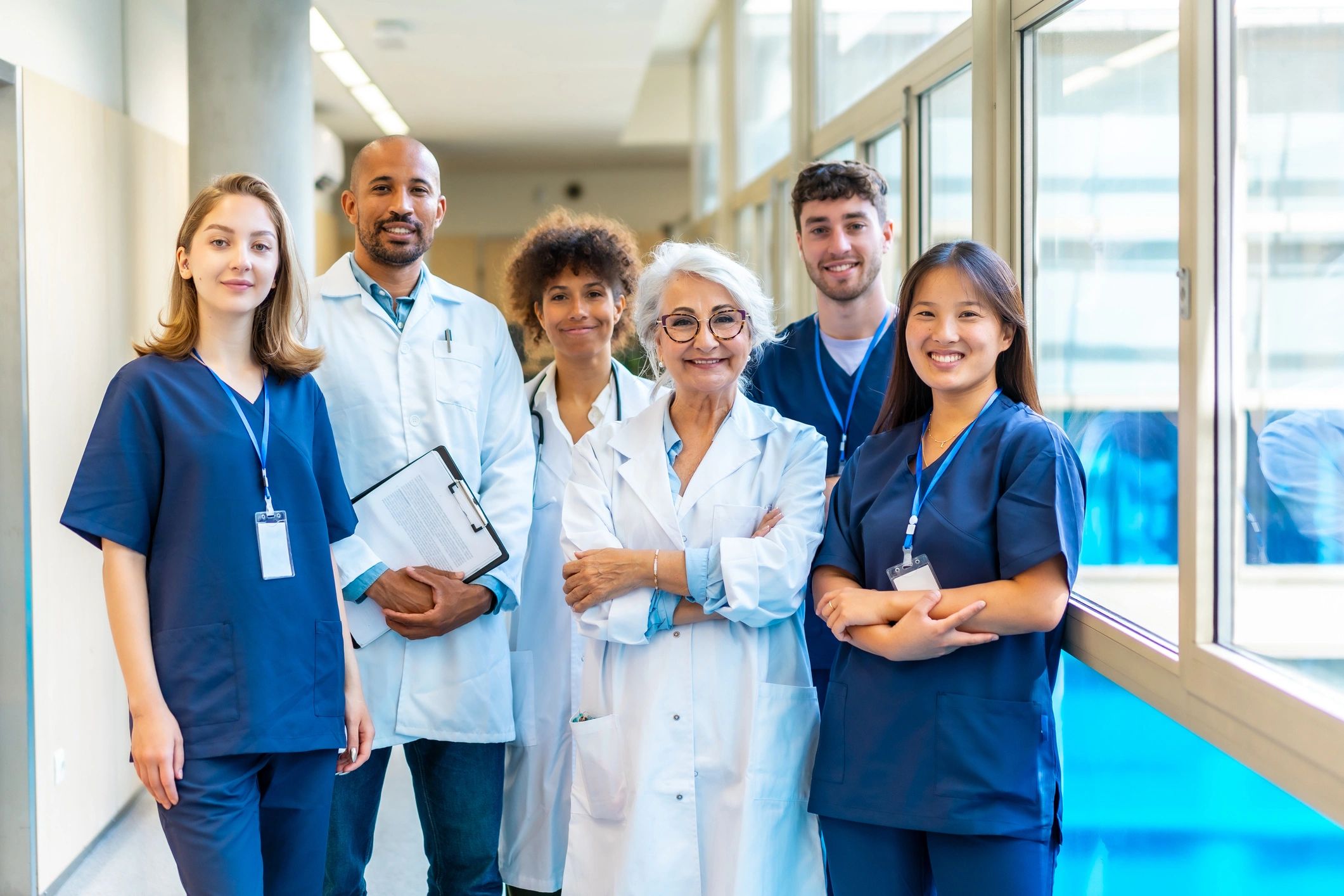 Skilled nursing staff supporting seniors